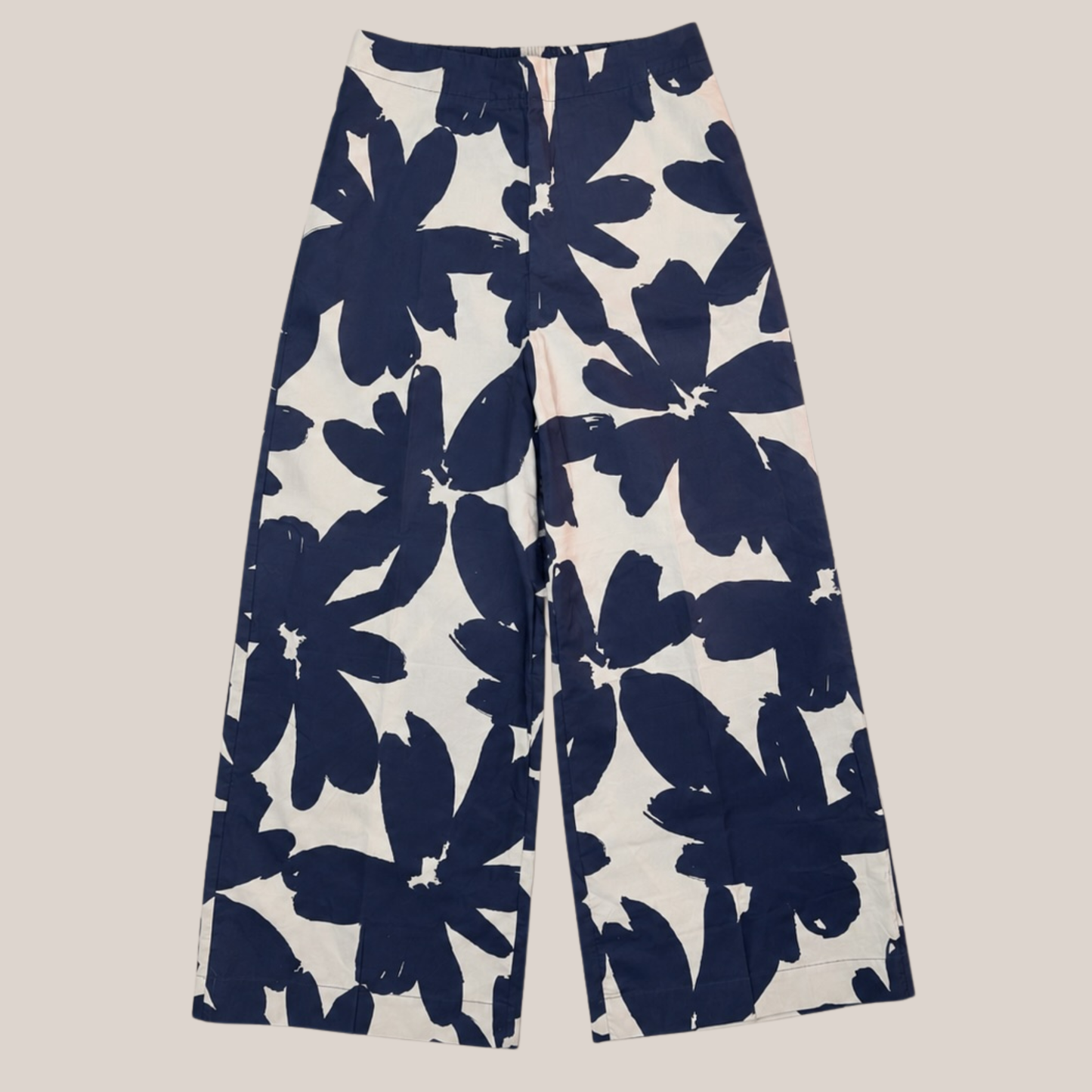 MEIMEIJ Palazzo Hose mit Blumenmuster – 100 % Baumwolle – Made in Italy