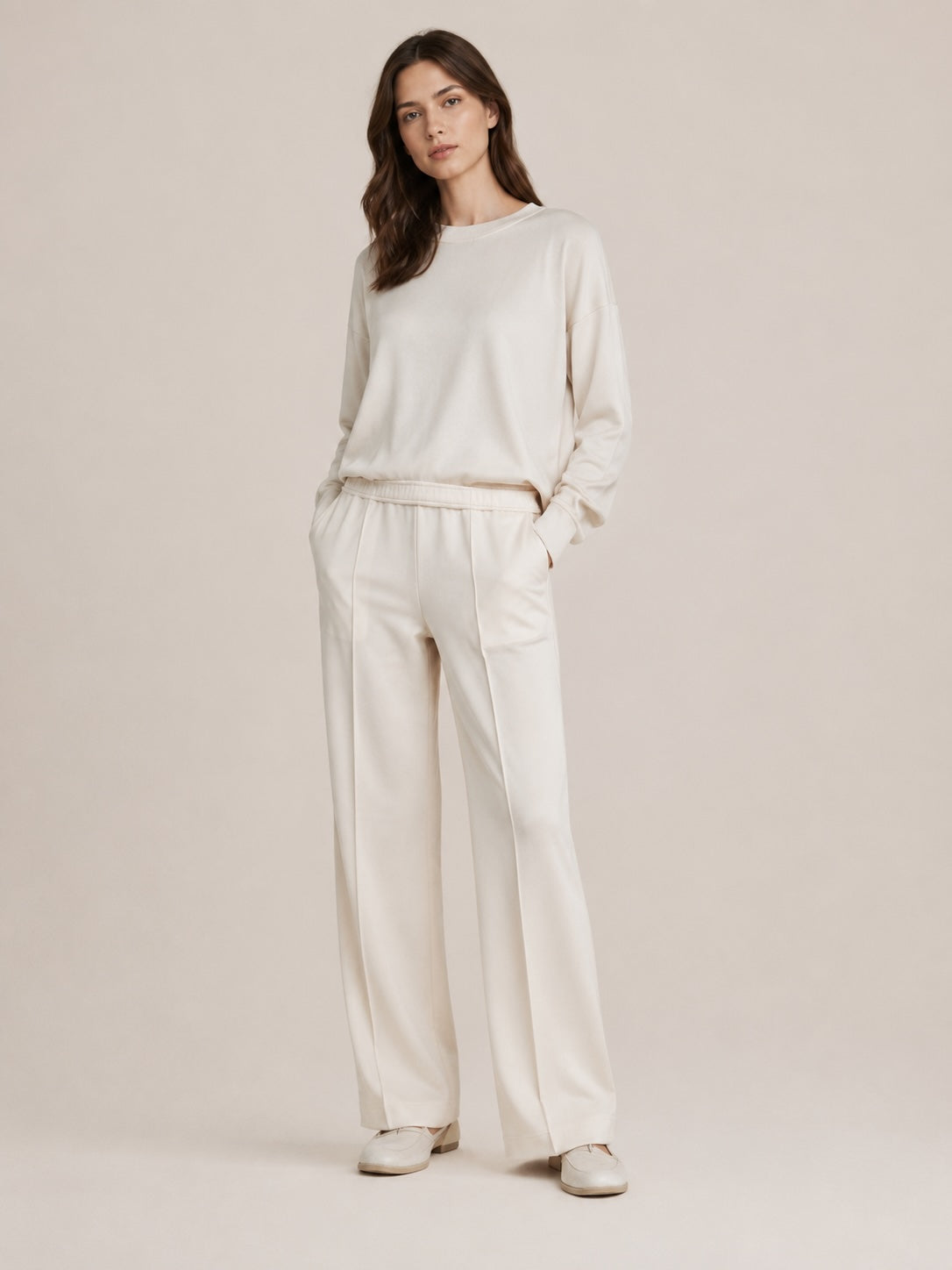 Gran Sasso Luxury Knit Hose Creme – Schurwolle & Kaschmir – Made in Italy