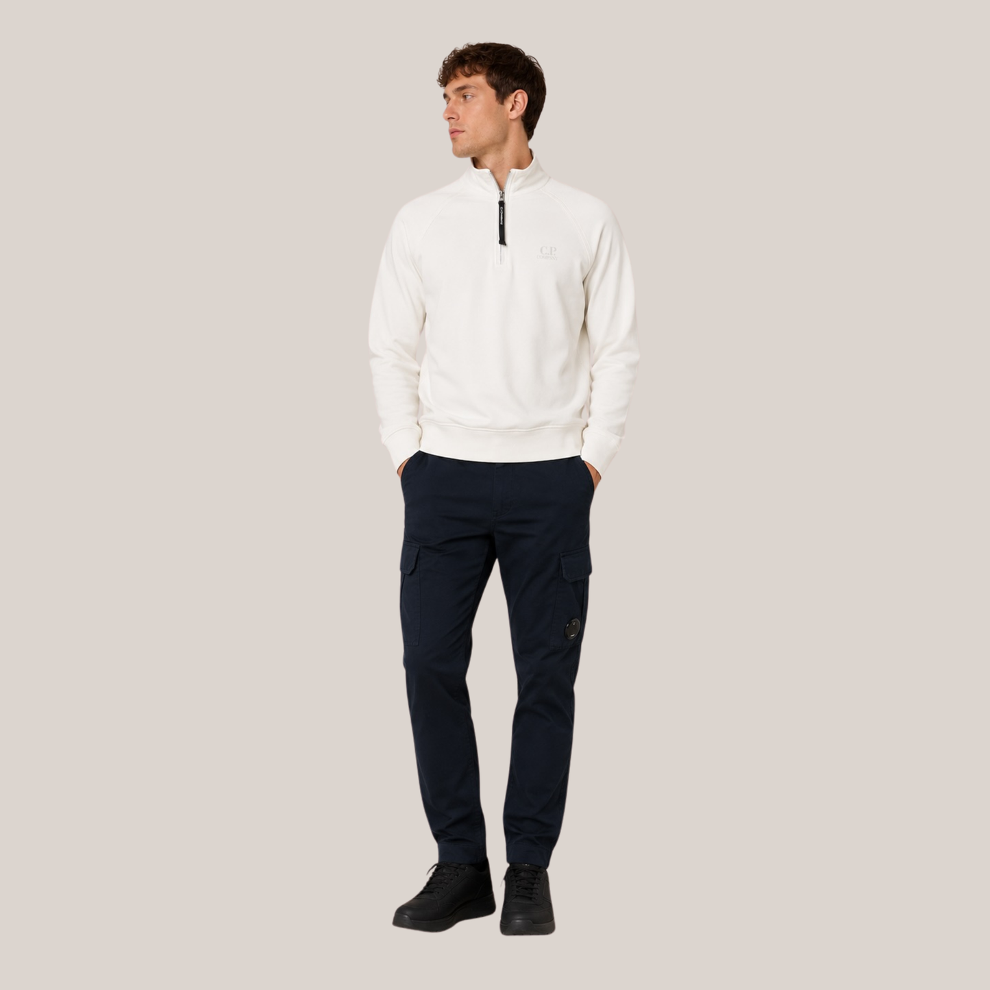 C.P. Company Logo Half Zip Sweatshirt