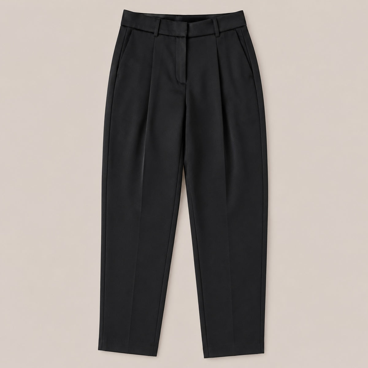 Japan TKY Gana Damen Hose Deep Black Schwarz Tapered Fit Stretch Businesshose