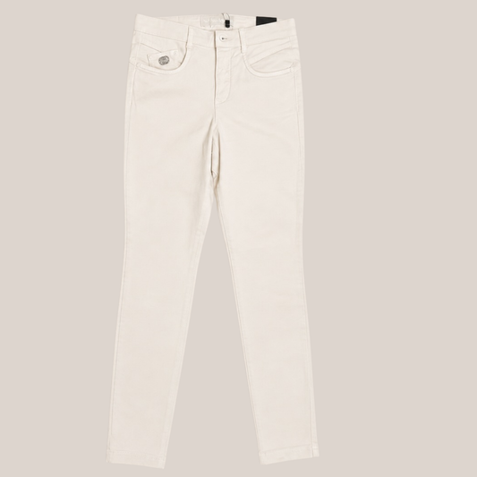 Marc Aurel Cape Town Damen Jeans in Dune – Slim Fit Hose in Cremeweiß mit Lyocell