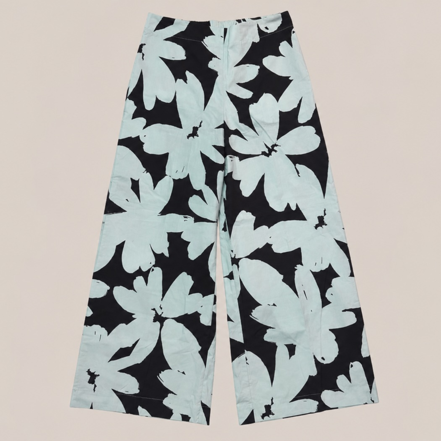 MEIMEIJ Palazzo Hose mit Blumenmuster – 100 % Baumwolle – Made in Italy