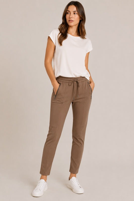 Marc Aurel Damen Jogginghose Nougat – Tapered Fit