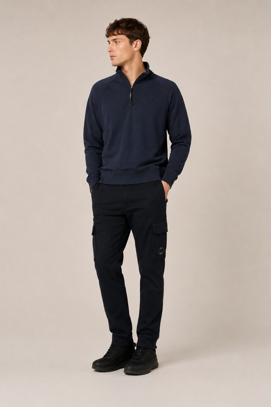 C.P. Company Herren Half Zip Sweatshirt – Light Fleece