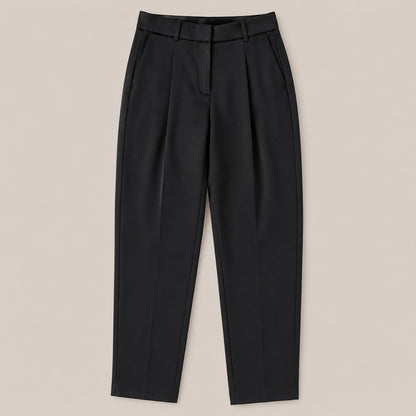 Japan TKY Gana Damen Hose Deep Black Schwarz Tapered Fit Stretch Businesshose