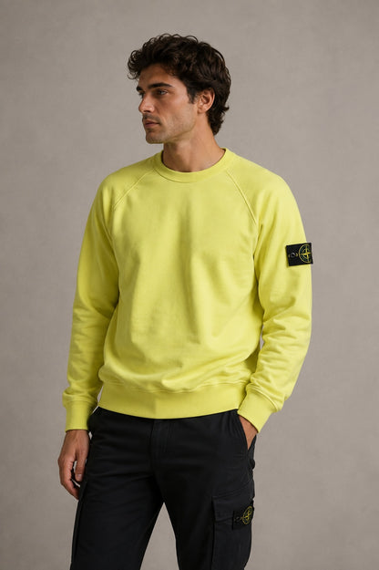 Stone Island Herren Sweatshirt Felpa Gelb/Lime