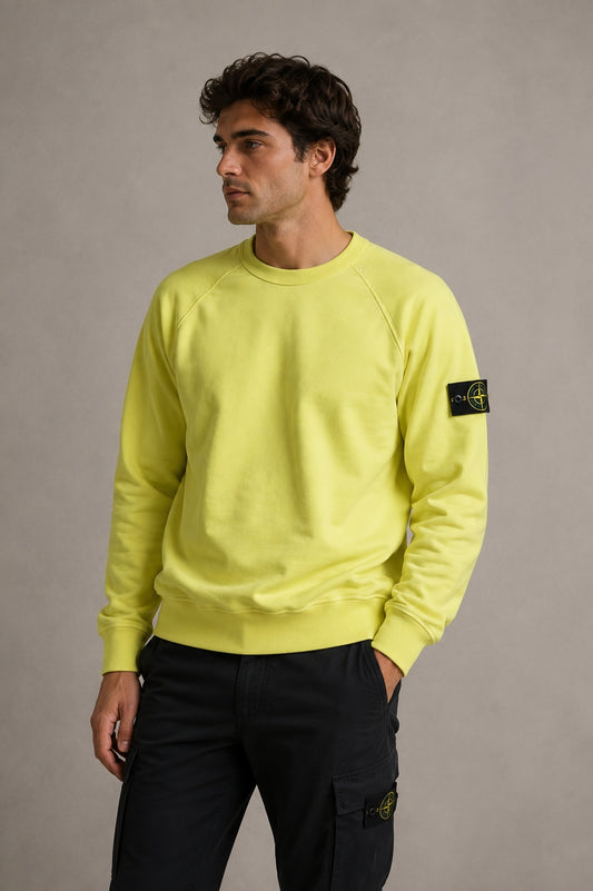 Stone Island Herren Sweatshirt Felpa Gelb/Lime