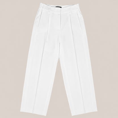 Windsor Damen Stoffhose DH335 in Weiß – Elegante Wide Leg Hose mit Bügelfalte