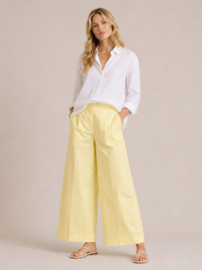 MEIMEIJ Damen Wide Leg Hose aus 100% Baumwolle – Made in Italy