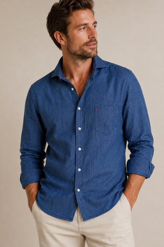 Ace Denim Paris AD73 Herren Hemd Delavé