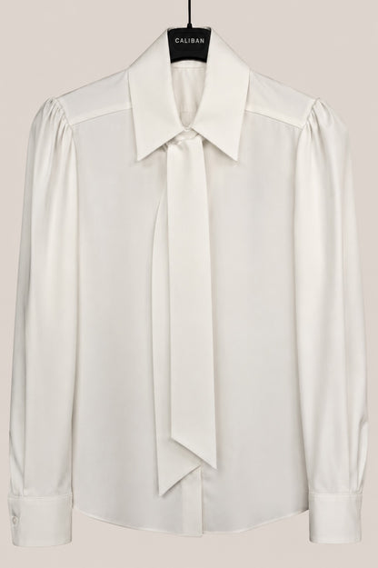 van Laack Livia VL-LIVIA-XX Damenbluse Weiß mit Schluppe