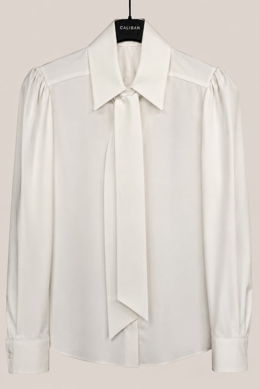 van Laack Livia VL-LIVIA-XX Damenbluse Weiß mit Schluppe