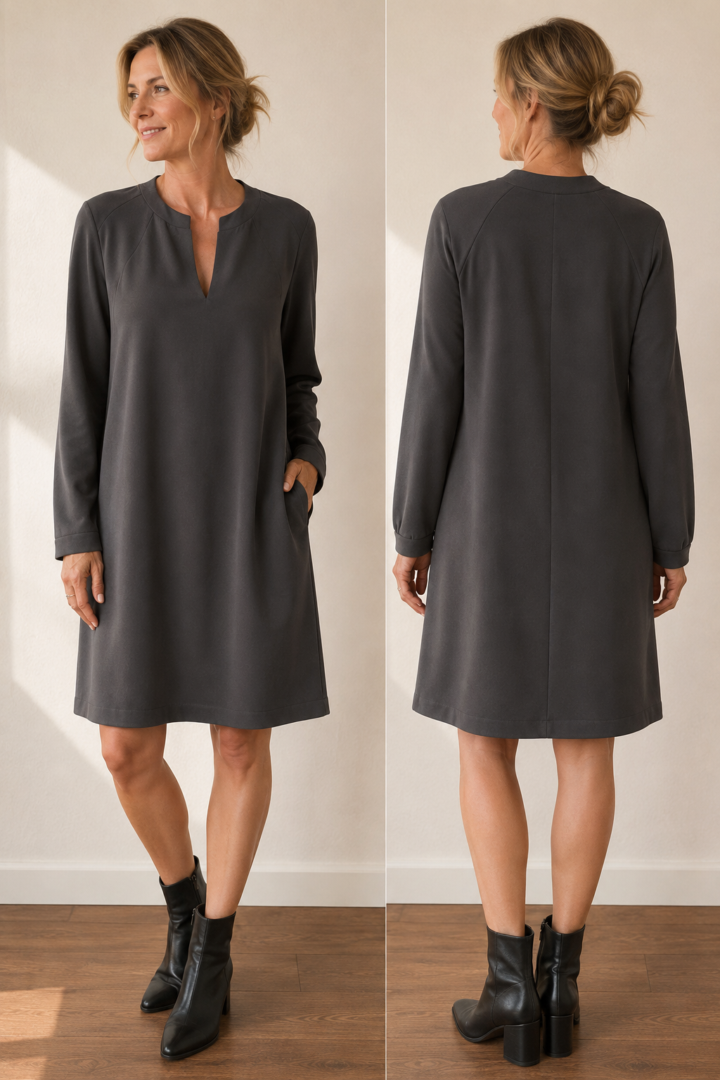 Japan TKY Damen Kleid Yukimi Deep Black