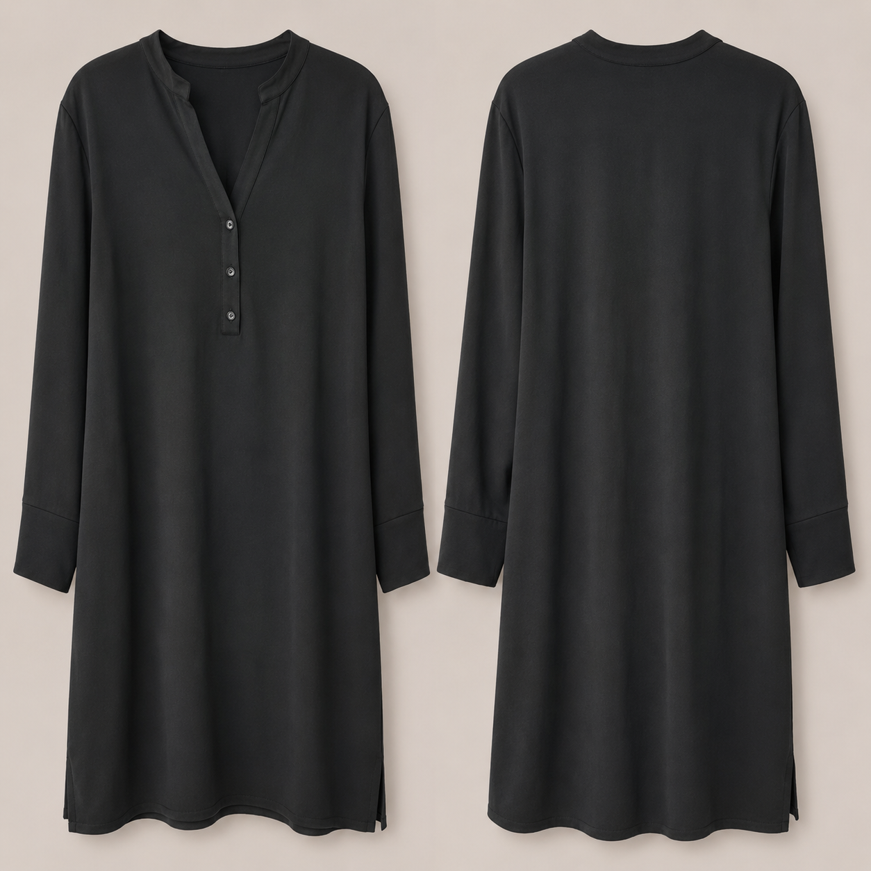 Japan TKY Damen Kleid Fujita Deep Black