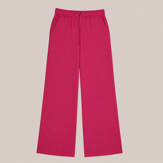 Seventy Venezia Wide Leg Hose aus Seide & Acetat in Pink – Made in Italy