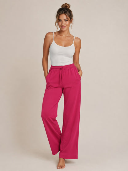 Seventy Venezia Wide Leg Hose aus Seide & Acetat in Pink – Made in Italy