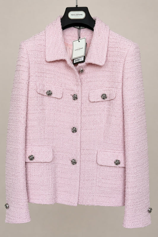 Tagliatore INDIA Damen Tweed Jacke Rosa
