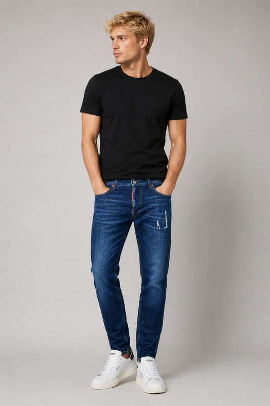 Dsquared2 Mini Front Teddy Jean Herren – Slim Fit Jeans Dunkelblau